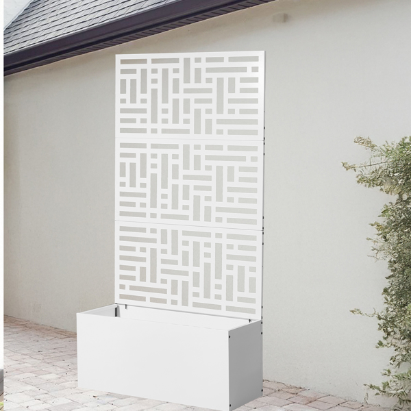 91.5*38*180CM  3层网格拆装式铁花架种植筐 白色 铁种植-7