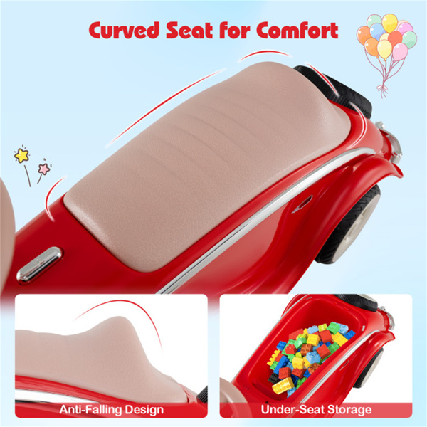 儿童滑车，带LED灯和喇叭的落地玩具（红色,19-36个月）-4