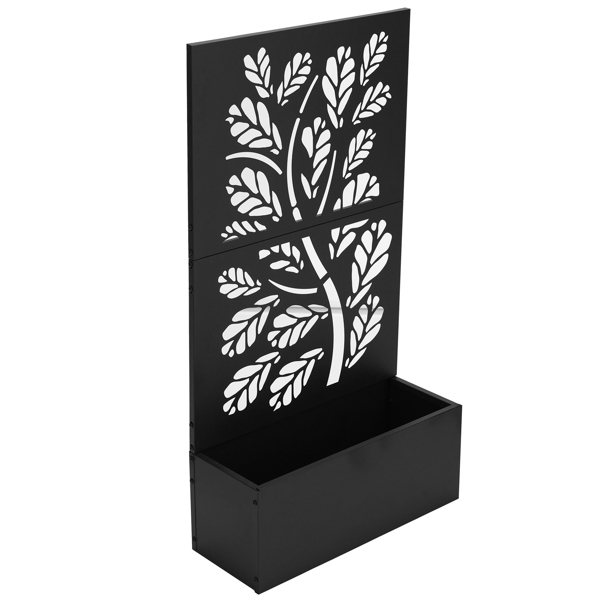 61*23.5*110CM 2层树纹款花架种植筐 黑色 铁种植-10