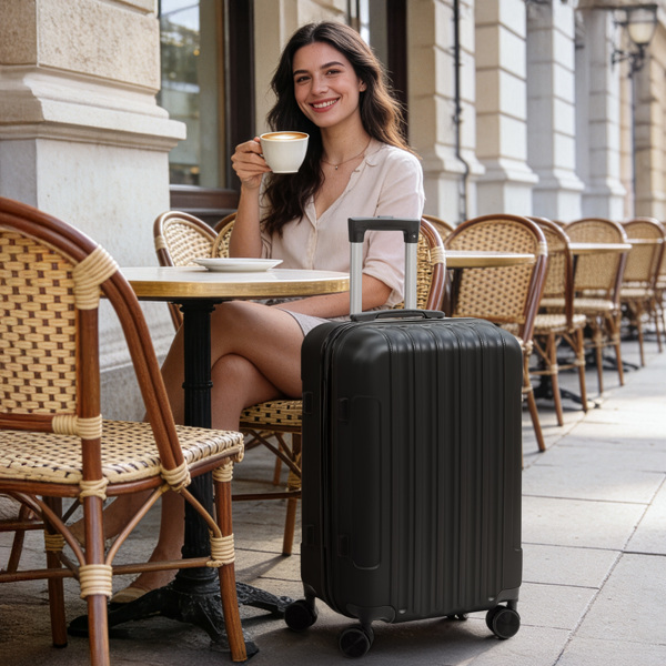 三合一竖纹磨砂箱壳非TSA海关锁28寸拆卸轮 ABS拉杆箱 20in 24in 28in ABS 全配色黑色-11