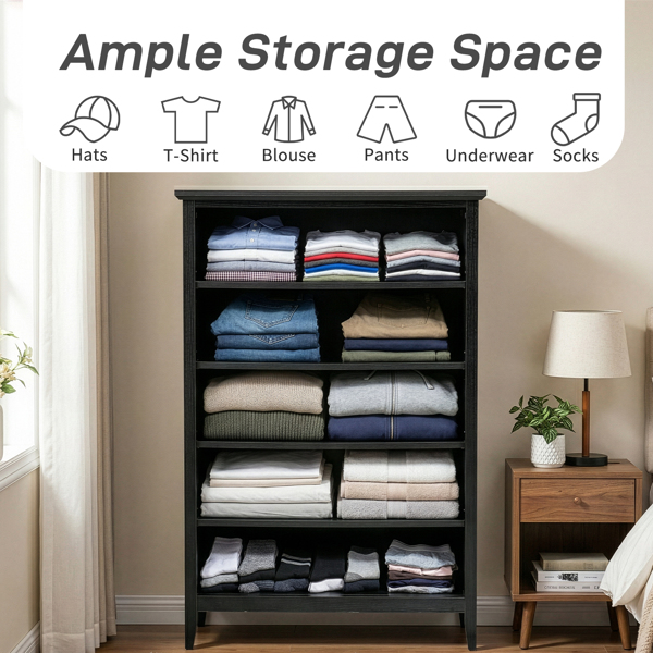 黑色浮雕（SG017FD） P2 刨花板+密度板 三胺 80*40*115cm  拼框 双把手五抽 抽屉柜-6