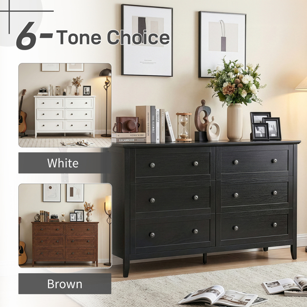 黑色浮雕（SG017FD） P2 刨花板+密度板 三胺 120*40*80cm 拼框 双排双把手六抽 抽屉柜-3