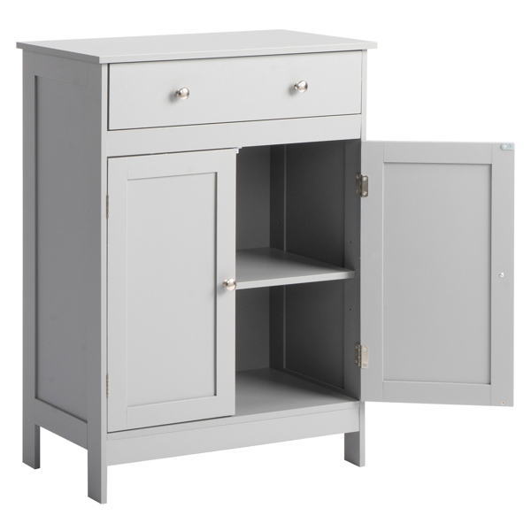 灰色 刨花板三胺贴面 60*30*80cm 双门 单抽 浴室立柜-2