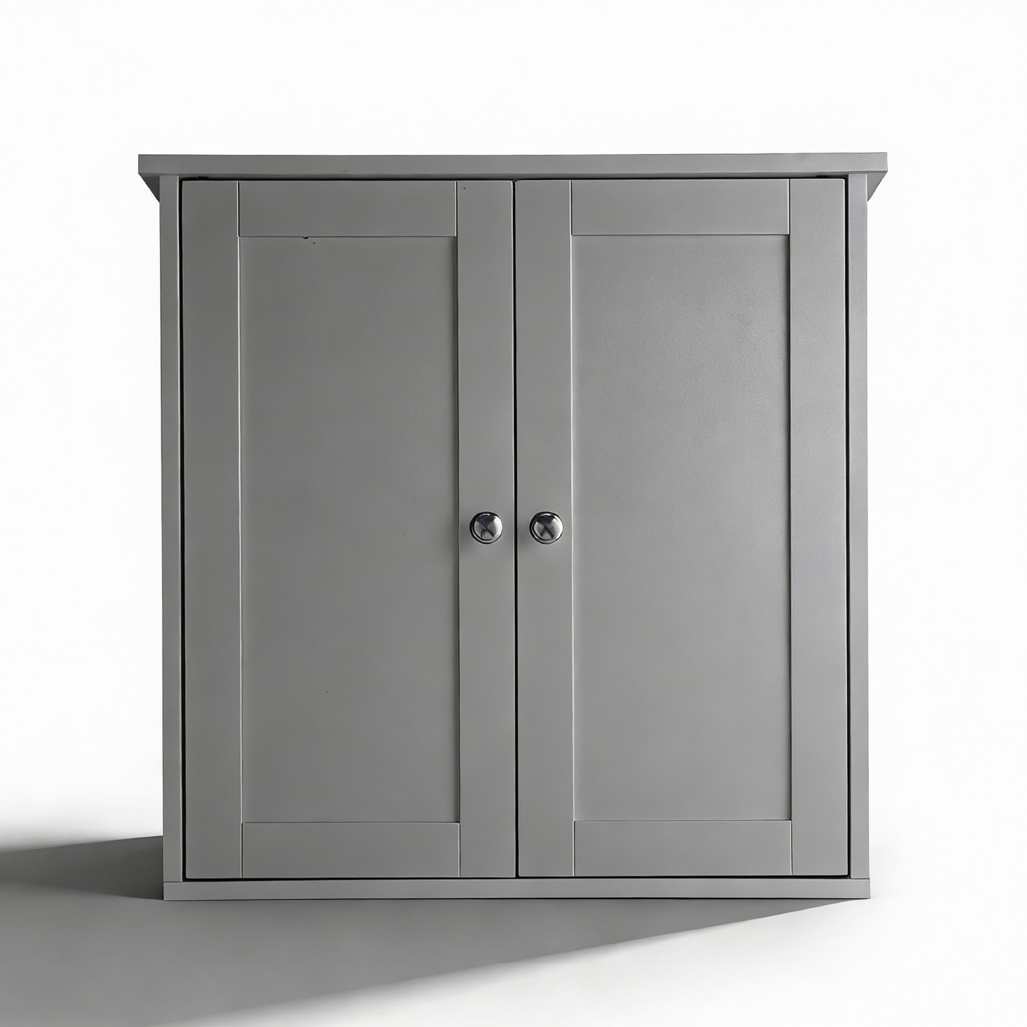 Grauer, lackierter Waschtisch aus E1-MDF, 60 x 18 x 60 cm, Doppeltüren, 2 Ablagen_voghion.com