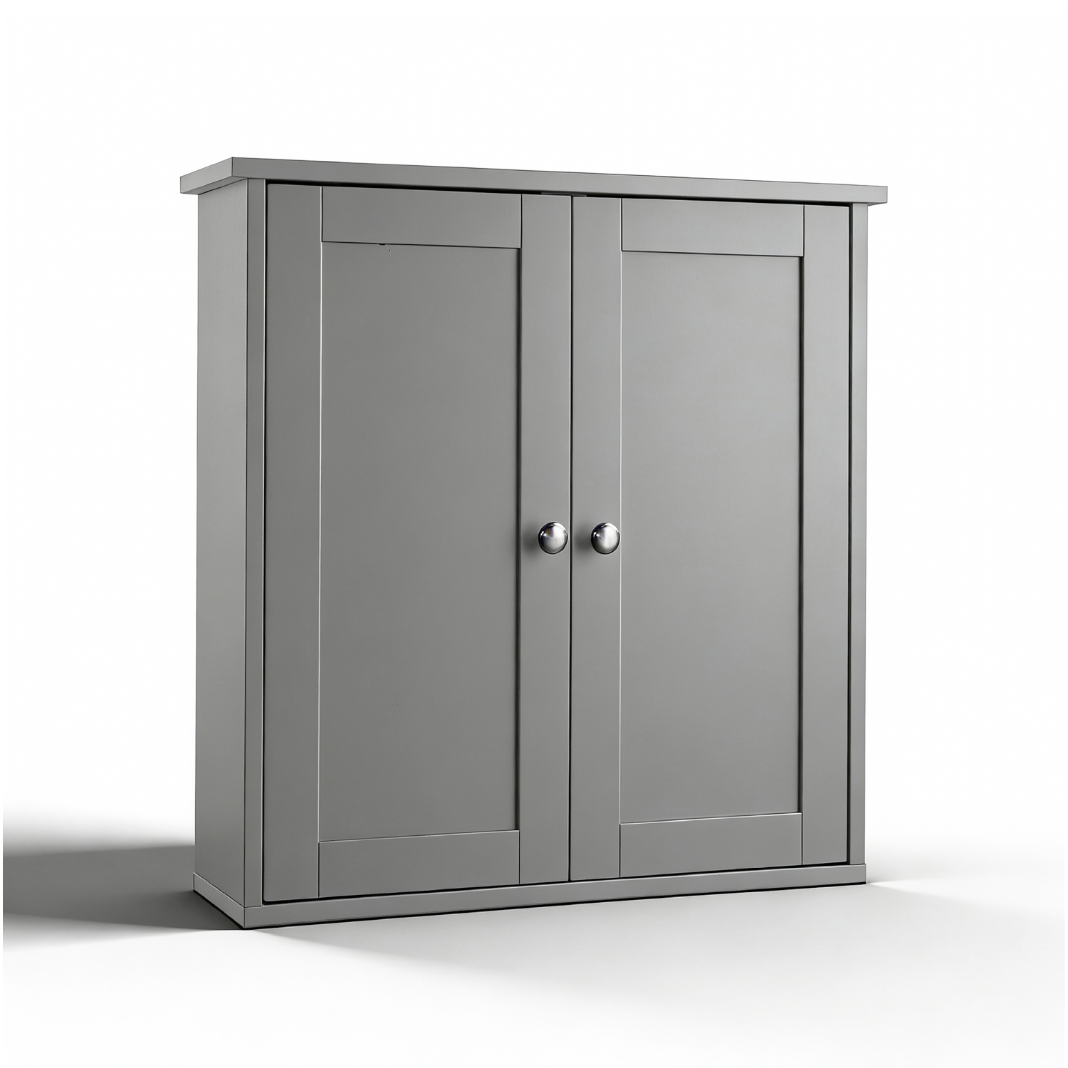 Grauer, lackierter Waschtisch aus E1-MDF, 60 x 18 x 60 cm, Doppeltüren, 2 Ablagen_voghion.com