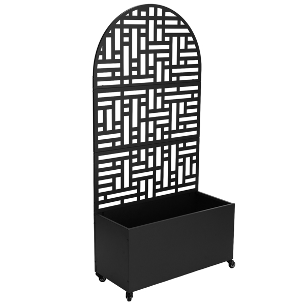 91.5*38*180CM  3层半圆弧顶 网格拆装式 带轮铁花架种植筐 黑色 铁种植-3