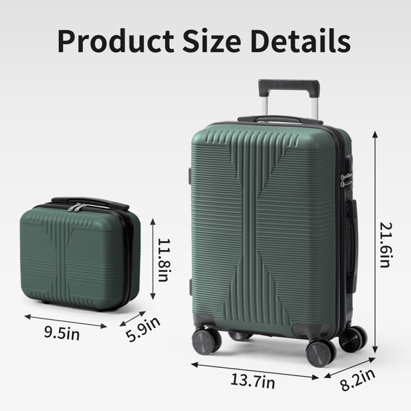 非TSA海关锁二合一 PP拉杆箱 12in 20in PP 墨绿色-18