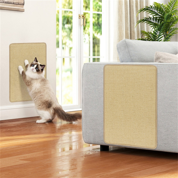 24 x 16 英寸天然6件套抓猫垫，剑麻材料防滑乳胶背衬家具保护套-6