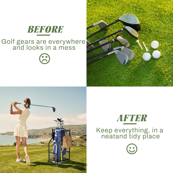 高尔夫球包收纳架，车库高尔夫球杆包收纳架，高尔夫球杆额外收纳架，适用于车库、棚屋、地下室的高尔夫球包整理架--不支持self-pick up且不支持指定仓库发货-5