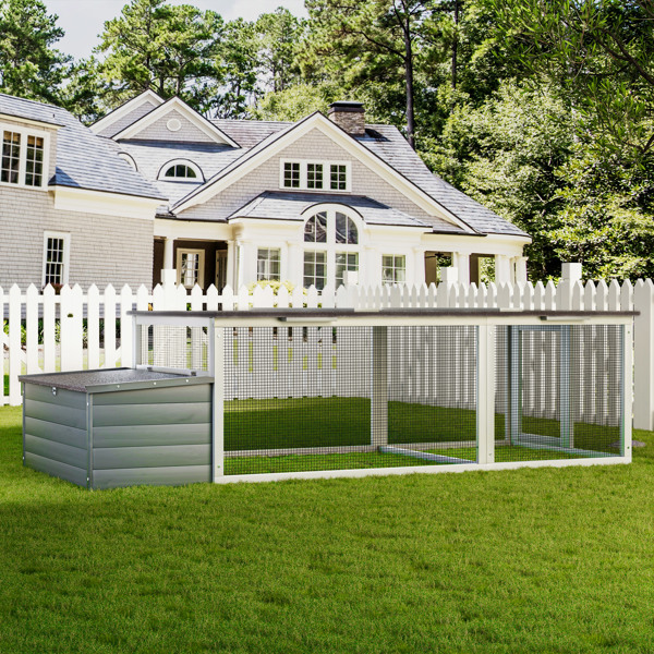 大型鸡舍带活动区，20.93平方英尺户外家禽笼，防风雨沥青屋顶，木制鸡舍带产蛋箱和安全锁，适合后院使用--不支持self-pick up且不支持指定仓库发货-13