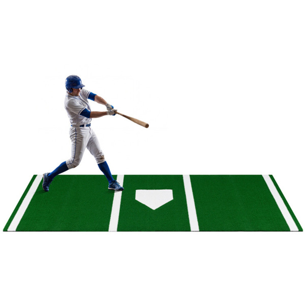 10英尺x 3英尺垒球投球垫，带人造草皮，室内外训练辅助工具，用于投球练习-绿色-5