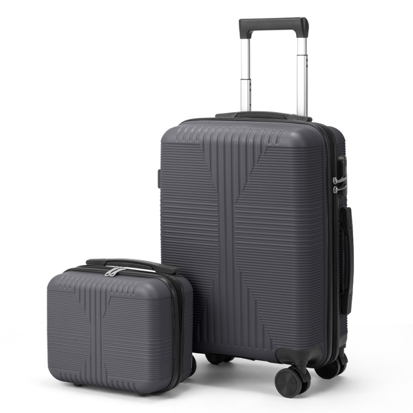 非TSA海关锁二合一 PP拉杆箱 12in 20in PP 深灰色-13