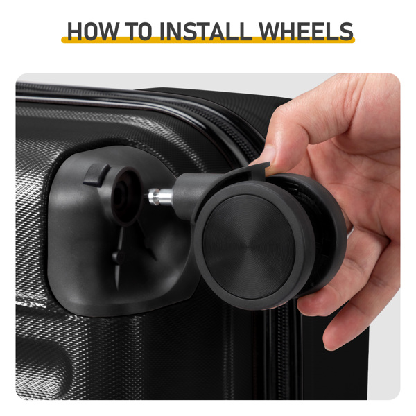 三合一竖纹磨砂箱壳非TSA海关锁28寸拆卸轮 ABS拉杆箱 20in 24in 28in ABS 全配色黑色-9