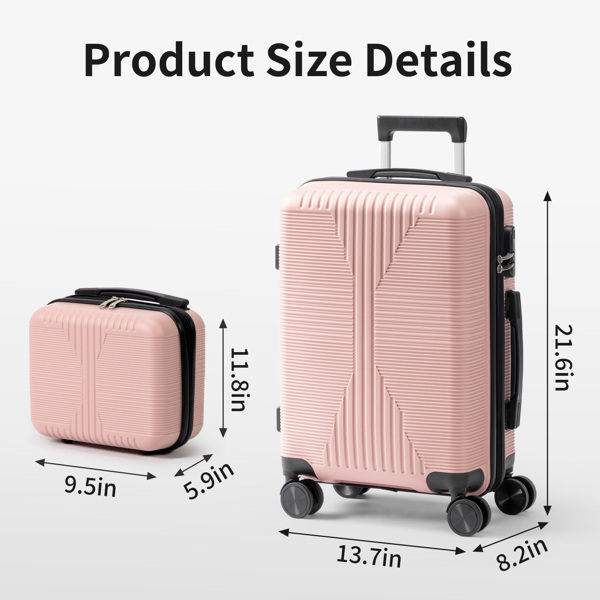 非TSA海关锁二合一 PP拉杆箱 12in 20in PP 玫瑰金色-18