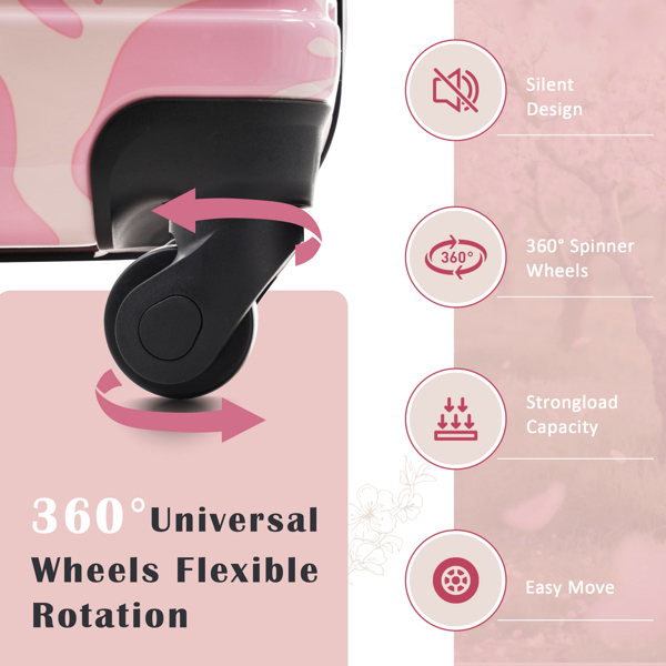 硬壳行李箱套装 3 件套 带 TSA 海关锁的万向轮行李箱 轻便 - 20 英寸 + 24 英寸 + 28 英寸行李箱--不支持self-pick up且不支持指定仓库发货-18