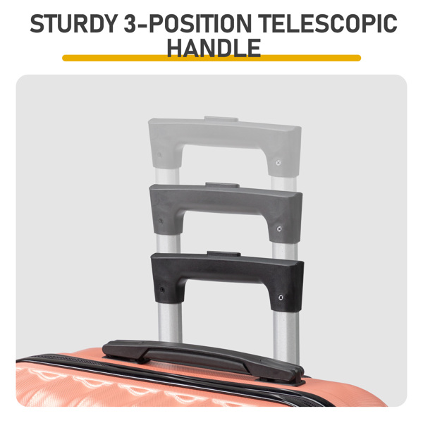 三合一竖纹磨砂箱壳非TSA海关锁28寸拆卸轮 ABS拉杆箱 20in 24in 28in ABS 全配色玫瑰金色-7