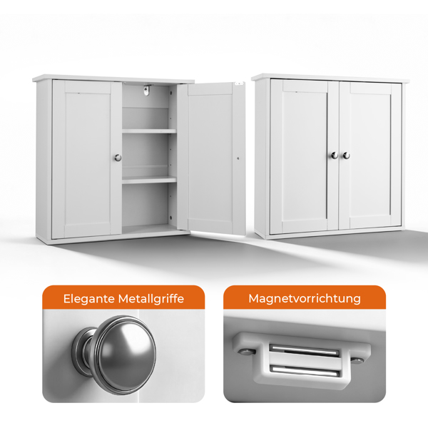 白色 E1密度板喷漆 60*18*60cm 双门2搁架 浴室壁柜-14