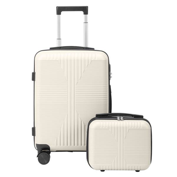 非TSA海关锁二合一 PP拉杆箱 12in 20in PP 米白色-11