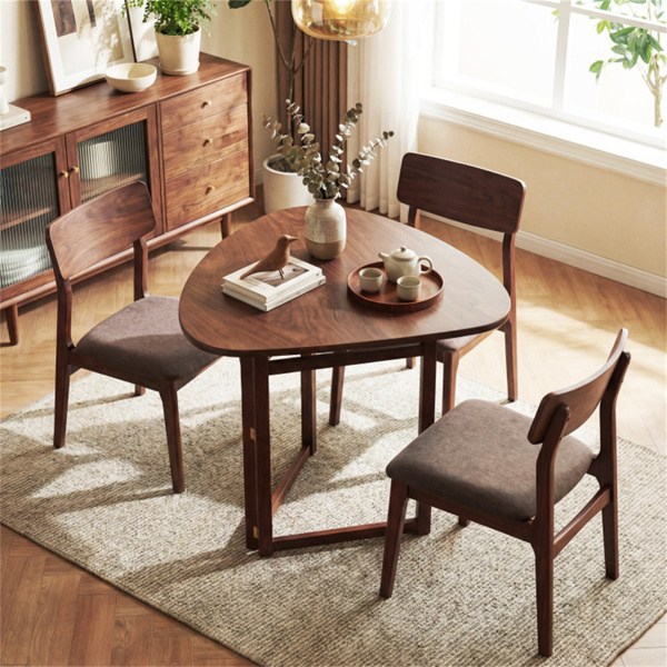 31.5“小折叠餐桌，胡桃实木可折叠餐桌，可供2-3人使用-2