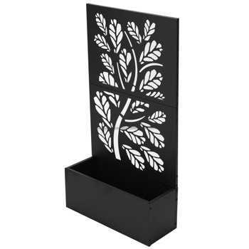 61*23.5*110CM 2层树纹款花架种植筐 黑色 铁种植