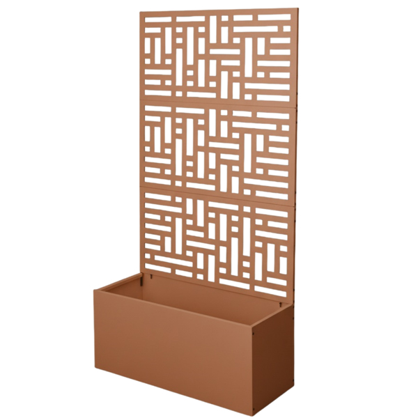 91.5*38*180CM  3层网格拆装式铁花架种植筐 棕色 铁种植-12