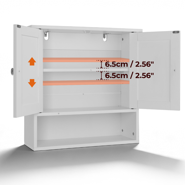 白色 E1密度板喷漆 60*20*60cm 双门一搁架 浴室壁柜-7