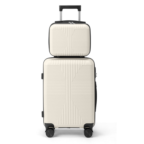 非TSA海关锁二合一 PP拉杆箱 12in 20in PP 米白色-14