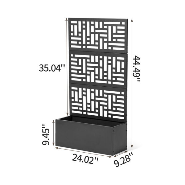 61*23.5*114CM 3层小号网格拆装式铁花架种植筐 黑色 铁种植-1