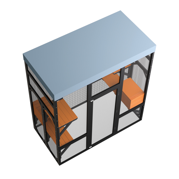 大型户外猫咪围栏/猫舍，配备5个平台和2个休息小屋，坚固金属框架，易于组装，室内外均可使用。--不支持self-pick up且不支持指定仓库发货-8