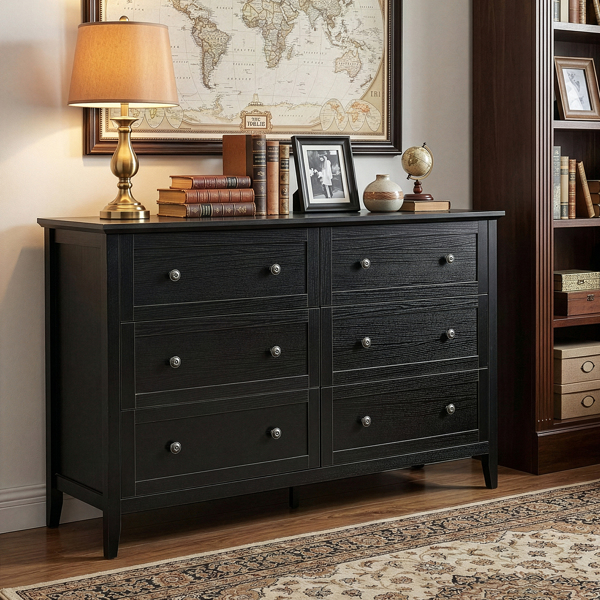 黑色浮雕（SG017FD） P2 刨花板+密度板 三胺 120*40*80cm 拼框 双排双把手六抽 抽屉柜-10