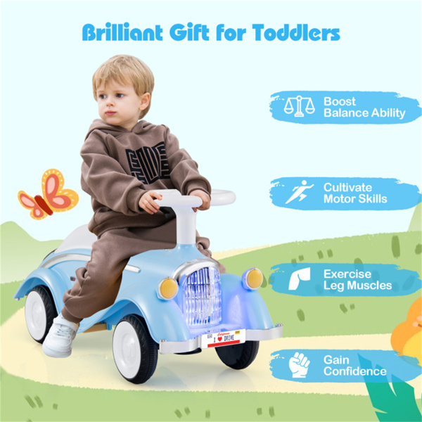 儿童滑车，带LED灯和喇叭的落地玩具（蓝色,19-36个月）-4