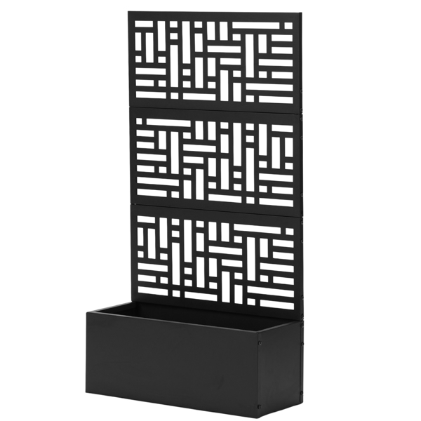 61*23.5*114CM 3层小号网格拆装式铁花架种植筐 黑色 铁种植-10