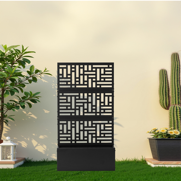 61*23.5*114CM 3层小号网格拆装式铁花架种植筐 黑色 铁种植-8