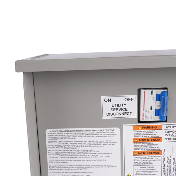 自动转换开关 100 Amp 120/240V Single Phase Generator Automatic Transfer Switch Replacement for Generac RXSW100A3 for Indoor/Outdoor Use,NEMA 3R Aluminum Enclosure,Power Management Compatible-8