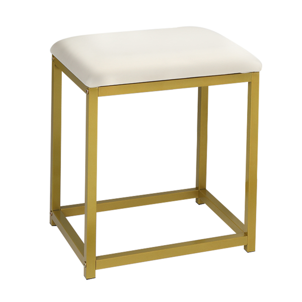 白色 刨花板 铁脚 四抽 三层架 梳妆桌套装 三色调光 N001-25