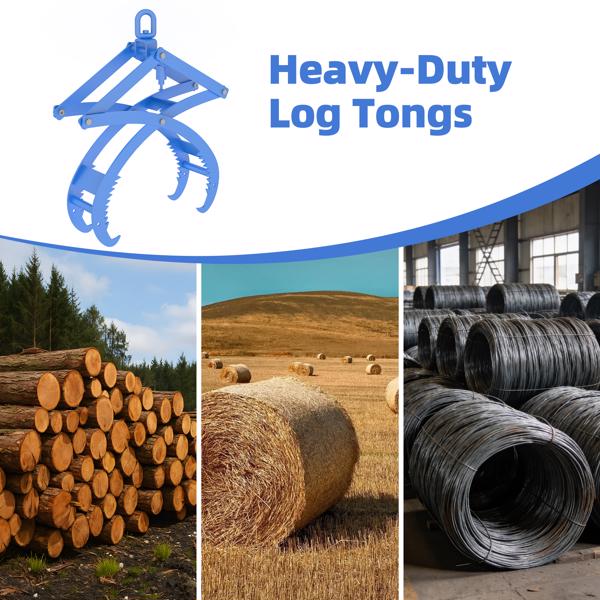 20英寸拖拉机用自动原木夹，重型四爪式伐木夹，带自动锁定和360°旋转挂钩，承重2000磅，适用于ATV、滑移装载机和叉车。--不支持self-pick up且不支持指定仓库发货-6