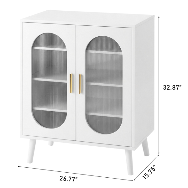 2门阳光板高脚内部4层带USB灯带24键可调节 鞋柜 刨花板 + 阳光板 68*40*83.5 cm 白色-6