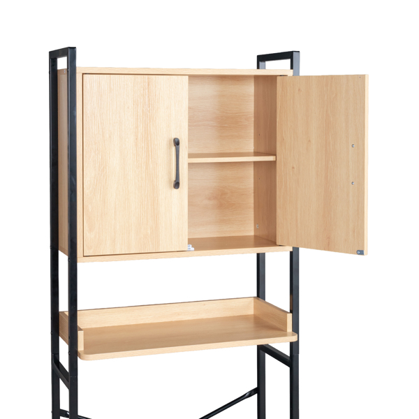 木纹色浮雕  密度板三胺贴面加方管 64.5*30*171cm 双门一搁架 马桶柜-15