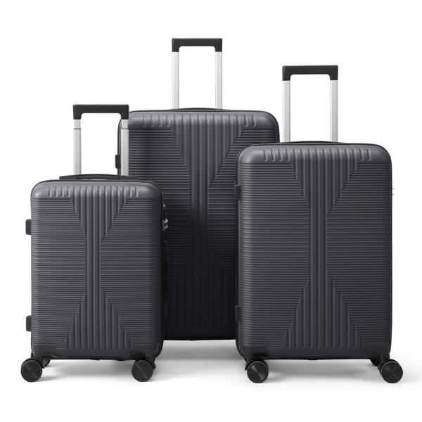 非TSA海关锁三合一 PP拉杆箱 20in 24in 28in PP 深灰色-12