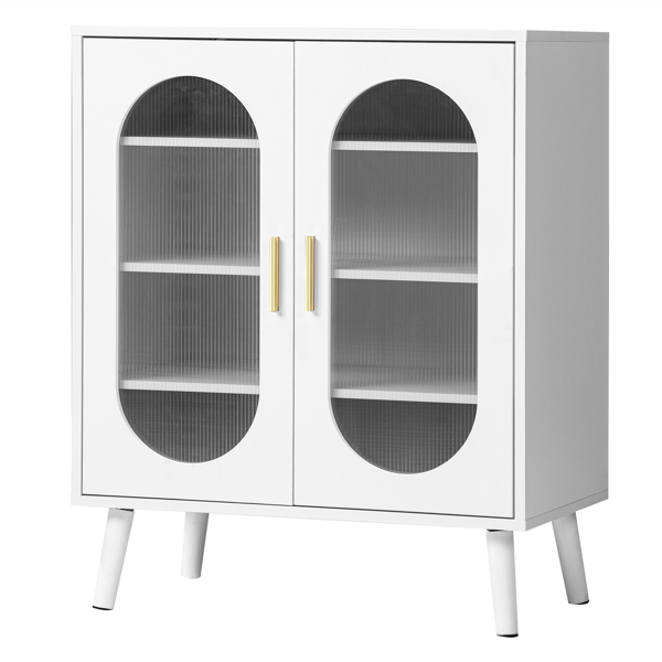 2门阳光板高脚内部4层带USB灯带24键可调节 鞋柜 刨花板 + 阳光板 68*40*83.5 cm 白色-13