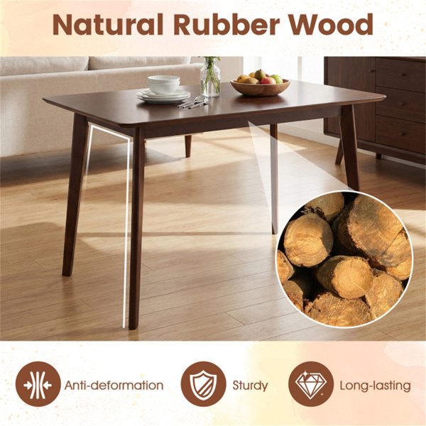 47英寸胡桃木餐桌，可供4-6人使用，橡胶木腿厨房餐桌，台面光滑-9