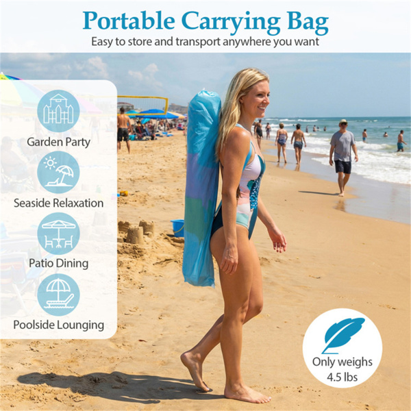 6英尺茅草提基露台伞，带按钮倾斜的热带户外伞（多色）-7