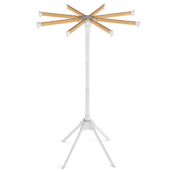 可折叠竹制晾衣架，带40个衣架槽，节省空间的室内洗衣烘干架