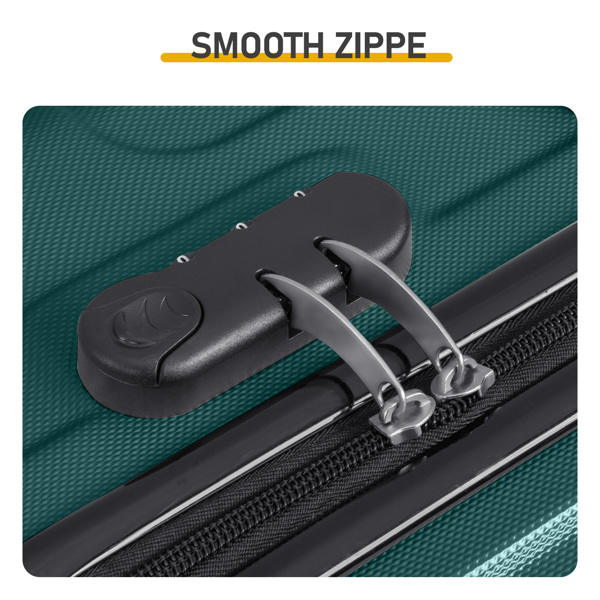 三合一竖纹磨砂箱壳非TSA海关锁28寸拆卸轮 ABS拉杆箱 20in 24in 28in ABS 全配色墨绿色-8