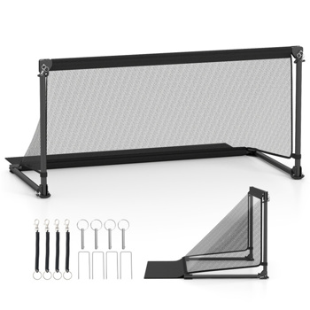 47英寸便携式折叠式足球球门（M码，黑色）-重型金属框架，防撕裂PE网