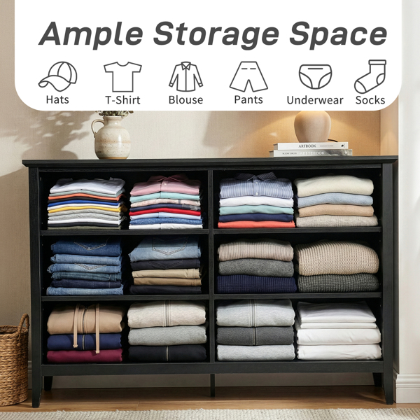 黑色浮雕（SG017FD） P2 刨花板+密度板 三胺 120*40*80cm 拼框 双排双把手六抽 抽屉柜-4