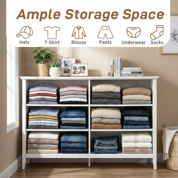 白色浮雕（SG014FD ） P2 刨花板+密度板 三胺 120*40*80cm 拼框 双排双把手六抽 抽屉柜-4