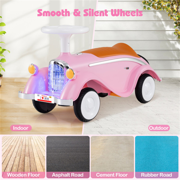 儿童滑车，带LED灯和喇叭的落地玩具（粉色,19-36个月）-11