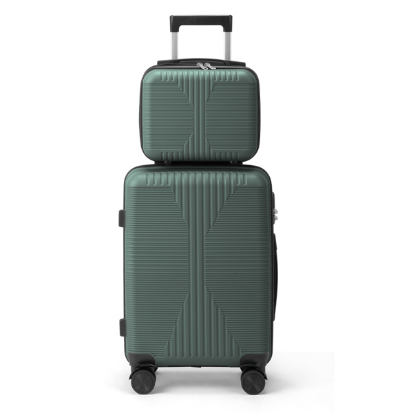 非TSA海关锁二合一 PP拉杆箱 12in 20in PP 墨绿色-14