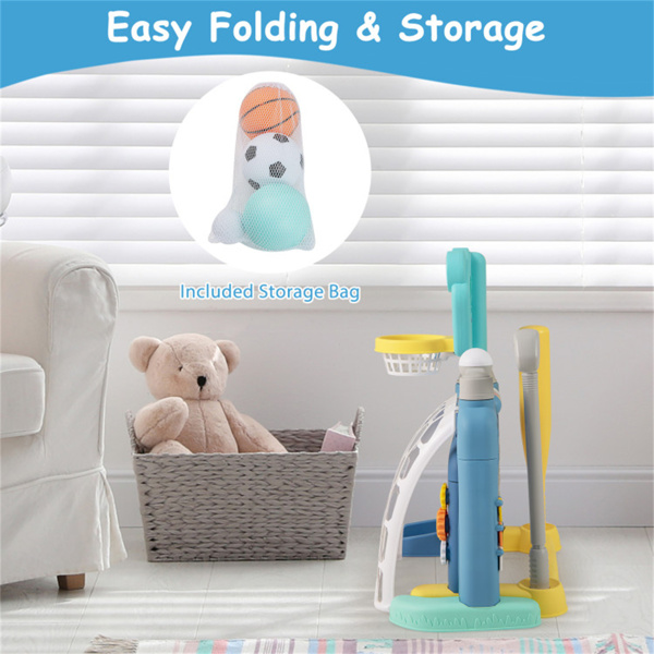 五合一幼儿体育活动中心，带篮球篮球篮球高尔夫，18个月+-8